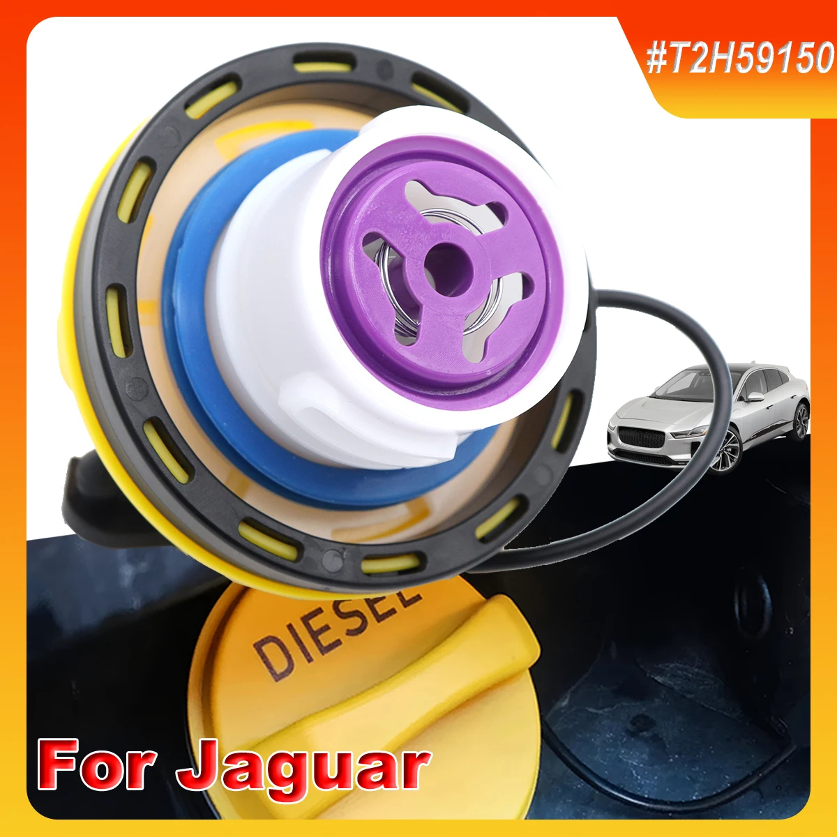 

T2H59150 Car Diesel Fuel Tank Filler Cap Assembly Replacement Kit Plastic For Jaguar E-Pace X540 2017-2025 F-Pace X761 2015-2025