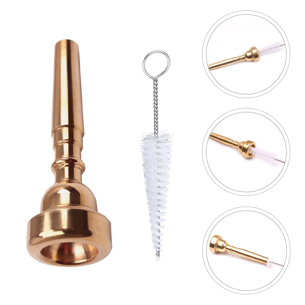 

Trumpet Mouthpiece Kit Cleaning Brush Stainless Steel Quality Maintenance Accessory Practice Replacement Part Brass