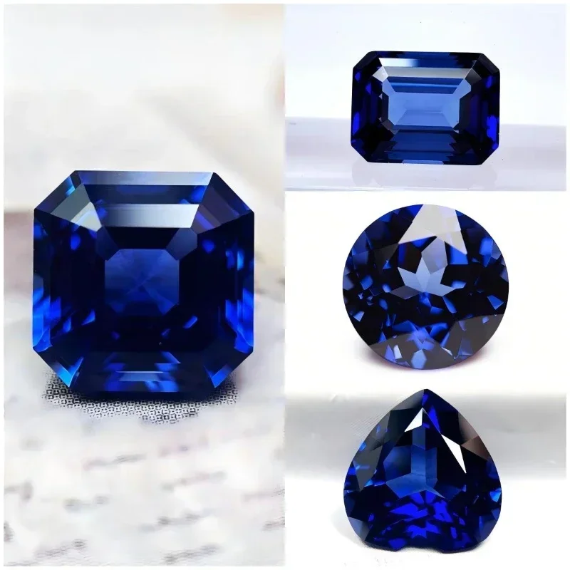 

Sapphire Royal Blue Color VVS1 Lab Grown Gemstone Multiple shapes to choose for DIY Charms Jewelry Making Materials Certificate