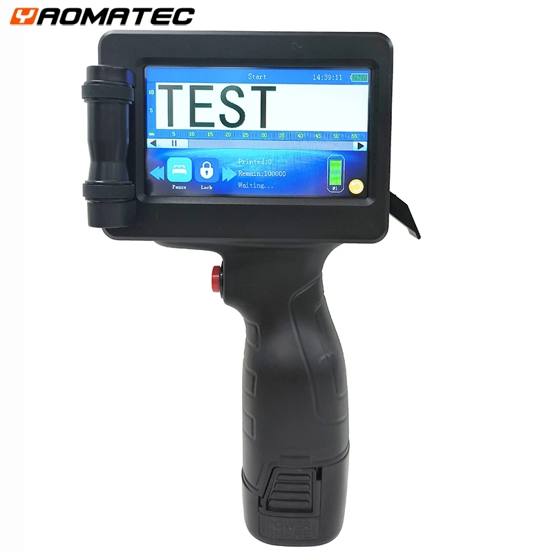 Yaomatec 12.7MM Printing Height QR Bar Code Expiry Date Logo Label Portable Mini Handheld Thermal Inkjet Printer