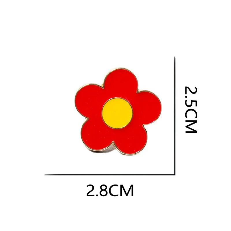 flower brooch children's cute badge prize clothing decoration Cartoon sized red