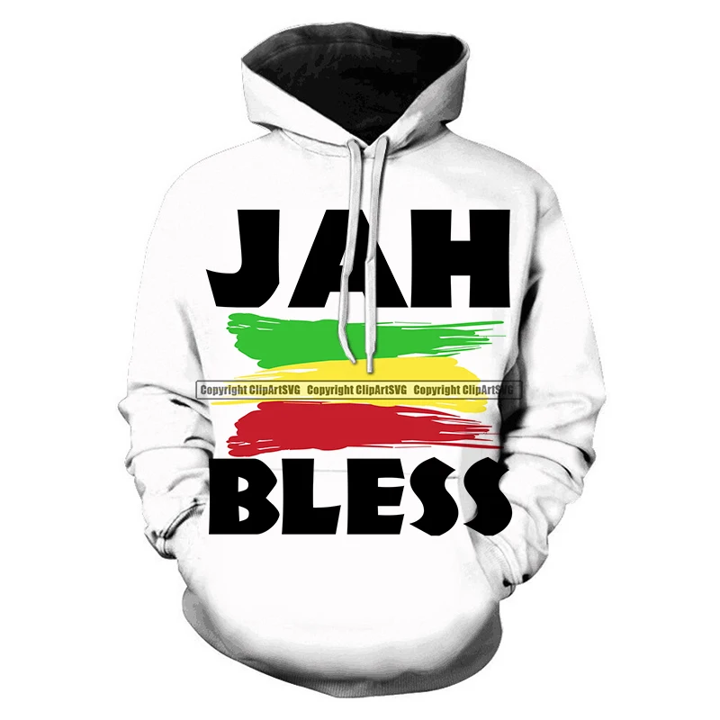 Men's Women's Jah Bless 3D Printing Hoodie Fashion Casual Cool Oversized T-Shirt Reggae Music Bob Marley Sweatshirt Hoodie