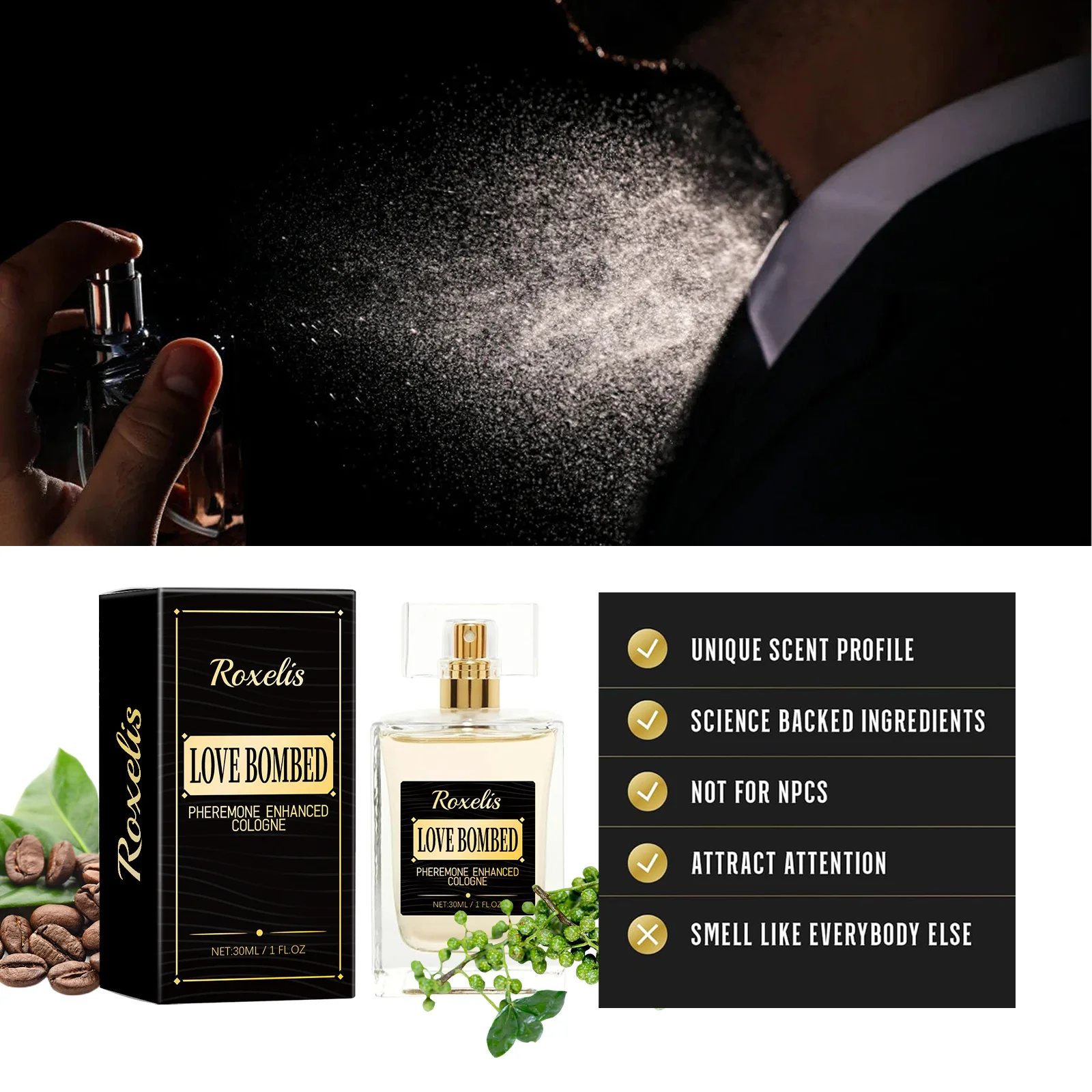 Profumo per uomo Attrazione Fiducia Olio maschile Infuso Colonia a lunga durata Feromoni Profumo Spray Tentazione sexy Profumo da donna