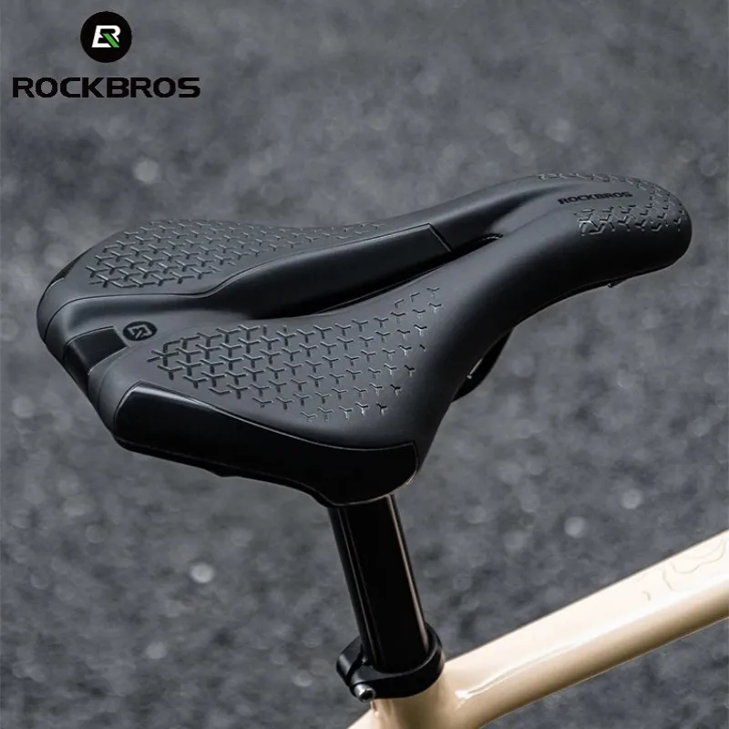 ROCKBROS Fahrradsattel Leichtgewichtiger Rutschfester PU MTB Rennrad-Sattel Stoßdämpfend Atmungsaktiv Weiche Polsterung Hohlraum-Fahrradsitz