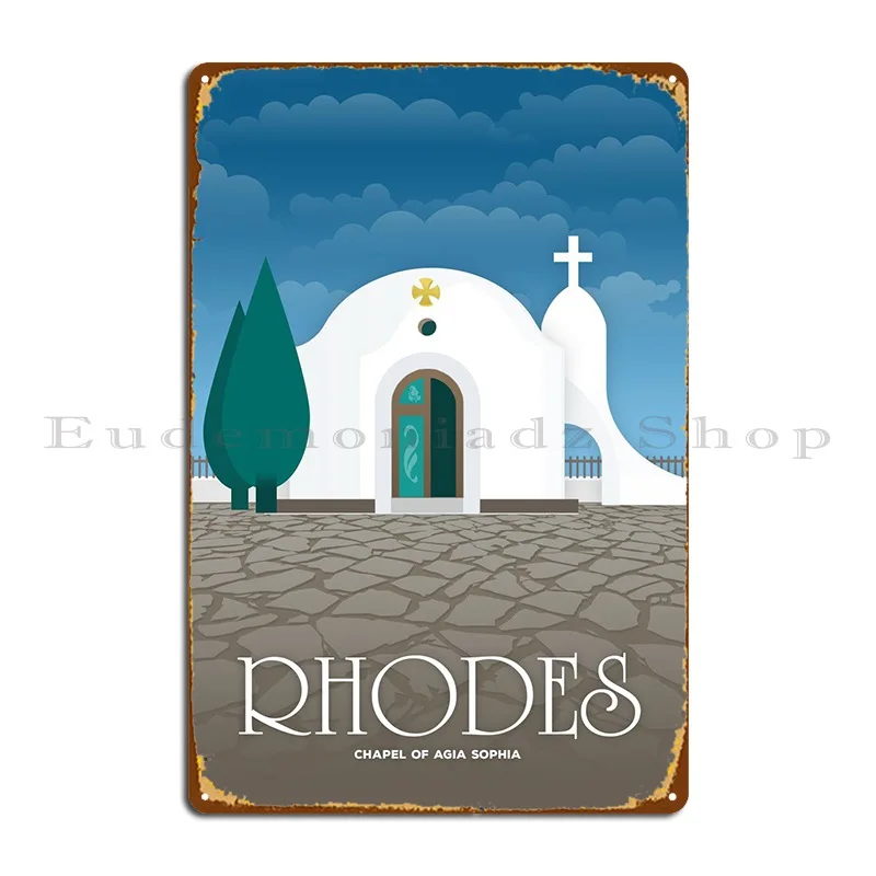 Rhodes Metal Sign Plaques Printing Painting Wall Custom Wall Pub Create Tin Sign Poster