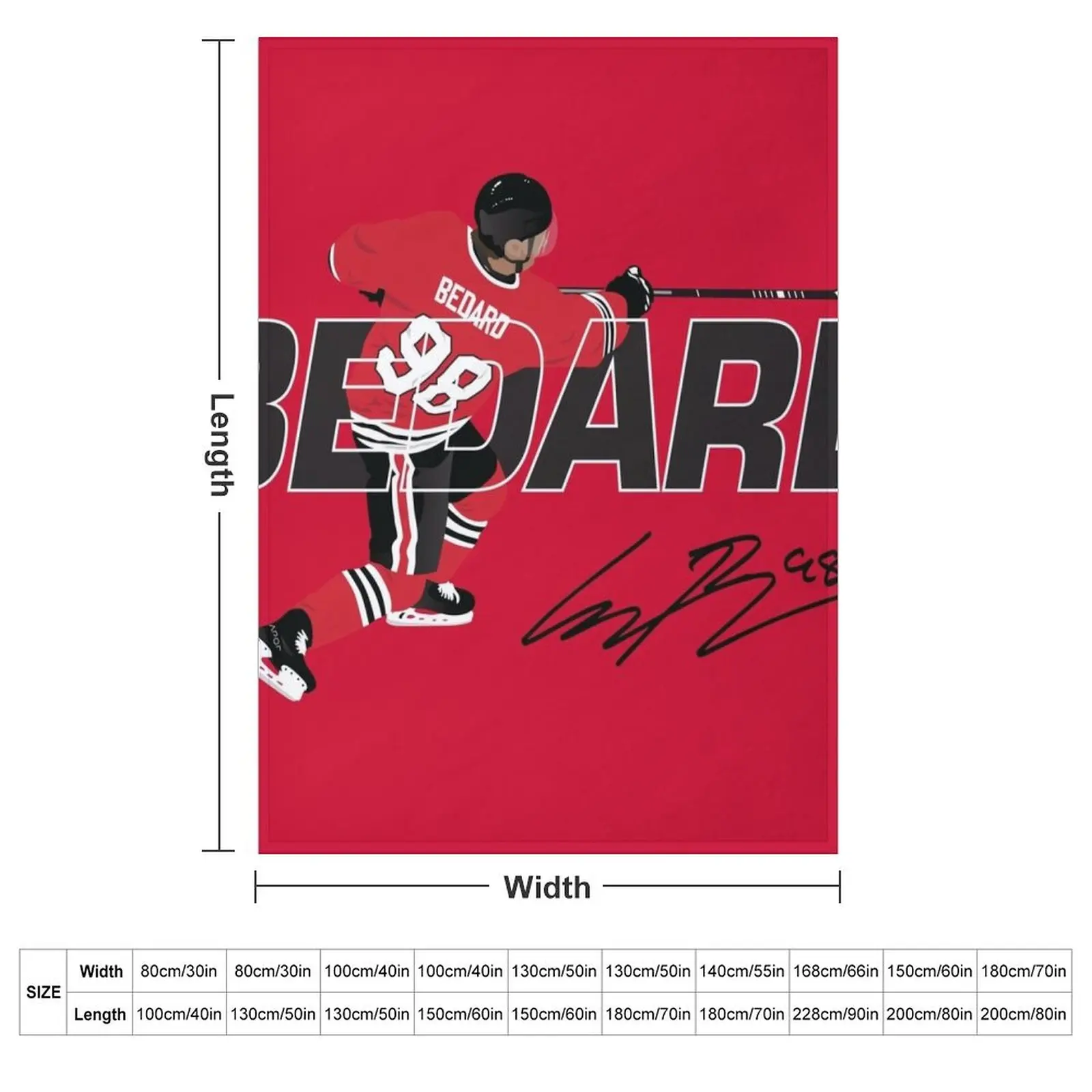Bedard Pro Player Bold Name and Number Art Throw Blanket Luxury St decorative cosplay anime Vintage Blankets