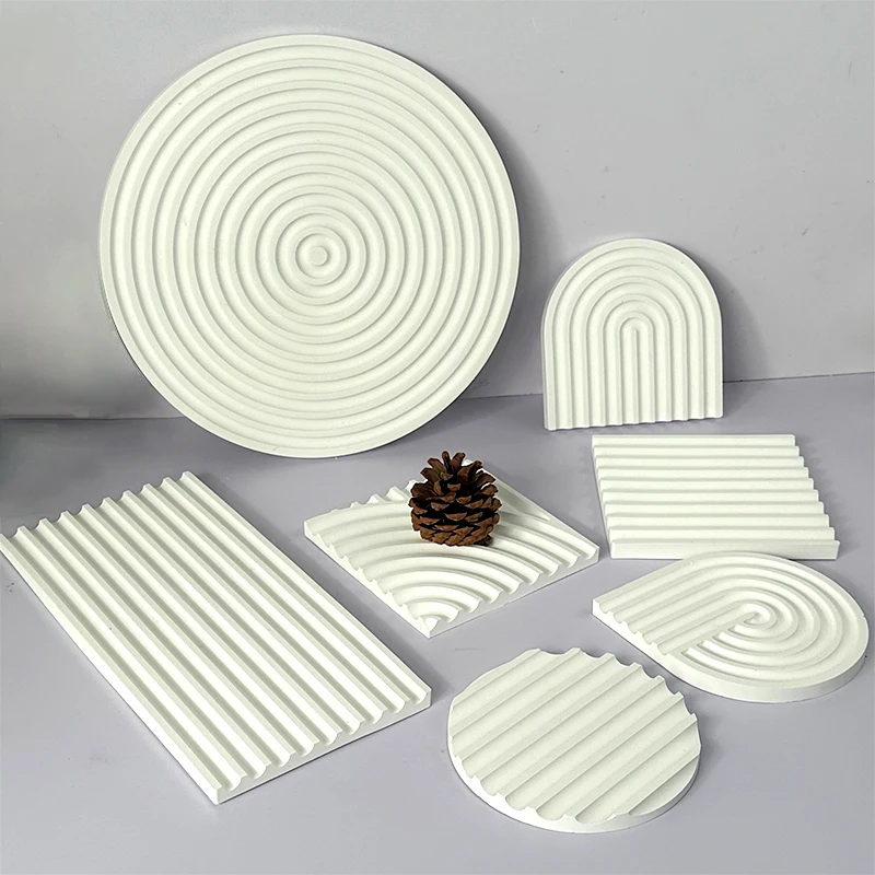 Arch Coaster Silicone Mold Striped Jewelry Storage Tray Crafts Molds Plaster Resin Concrete Display Plate Making Home Decor