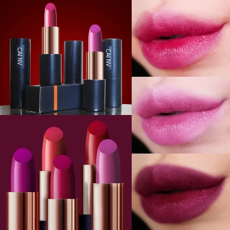 Rose Red Lipstick Powder Plum Color Gray Pink Grape Purple Dragon Fruit Color Light Pink  Lipstick Makeup Cosmetic