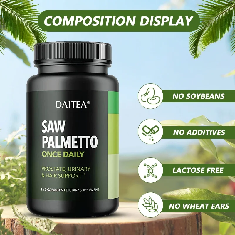 Saw Palmetto Supplement - Helps Urinary Tract Health, Reduces Urinary Frequency, Prevents Hair Loss, Supports Prostate Health