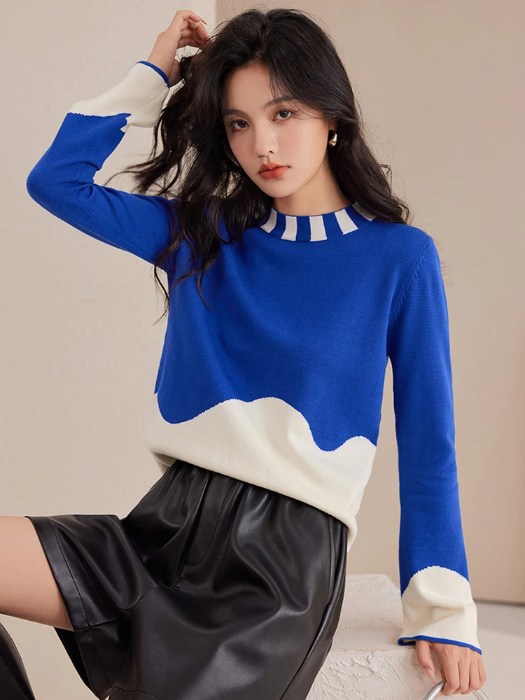 2024 Autumn New Fashion Round Neck Sweater Women\'s Korean Style Loose Casual Versatile Knitted Pullover Tops