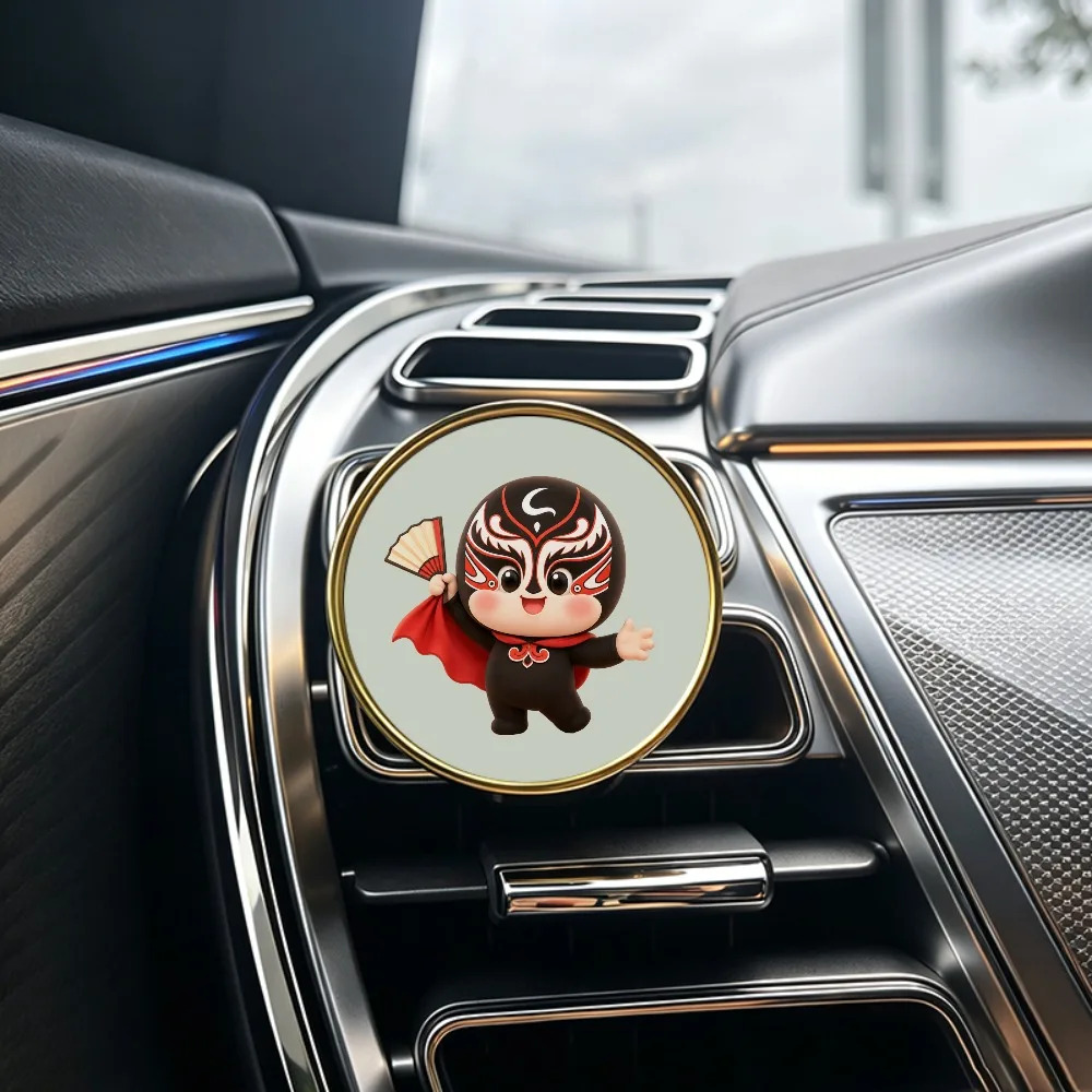 Chinese Traditional Element Sichuan Opera Face Change Car Vent Perfume Clip Cute Car Aromatherapy Auto Interior Holiday Gift