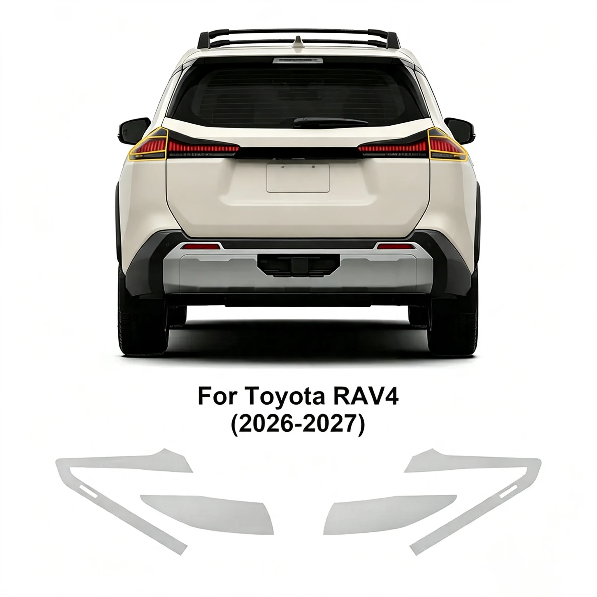 TPU Transparente Schutzfolie für Toyota RAV4 2026 Scheinwerfer Rückspiegel B-Säulen Anti-Kratz-Aufkleber PPF Klare Rauchfolie – Detail 6
