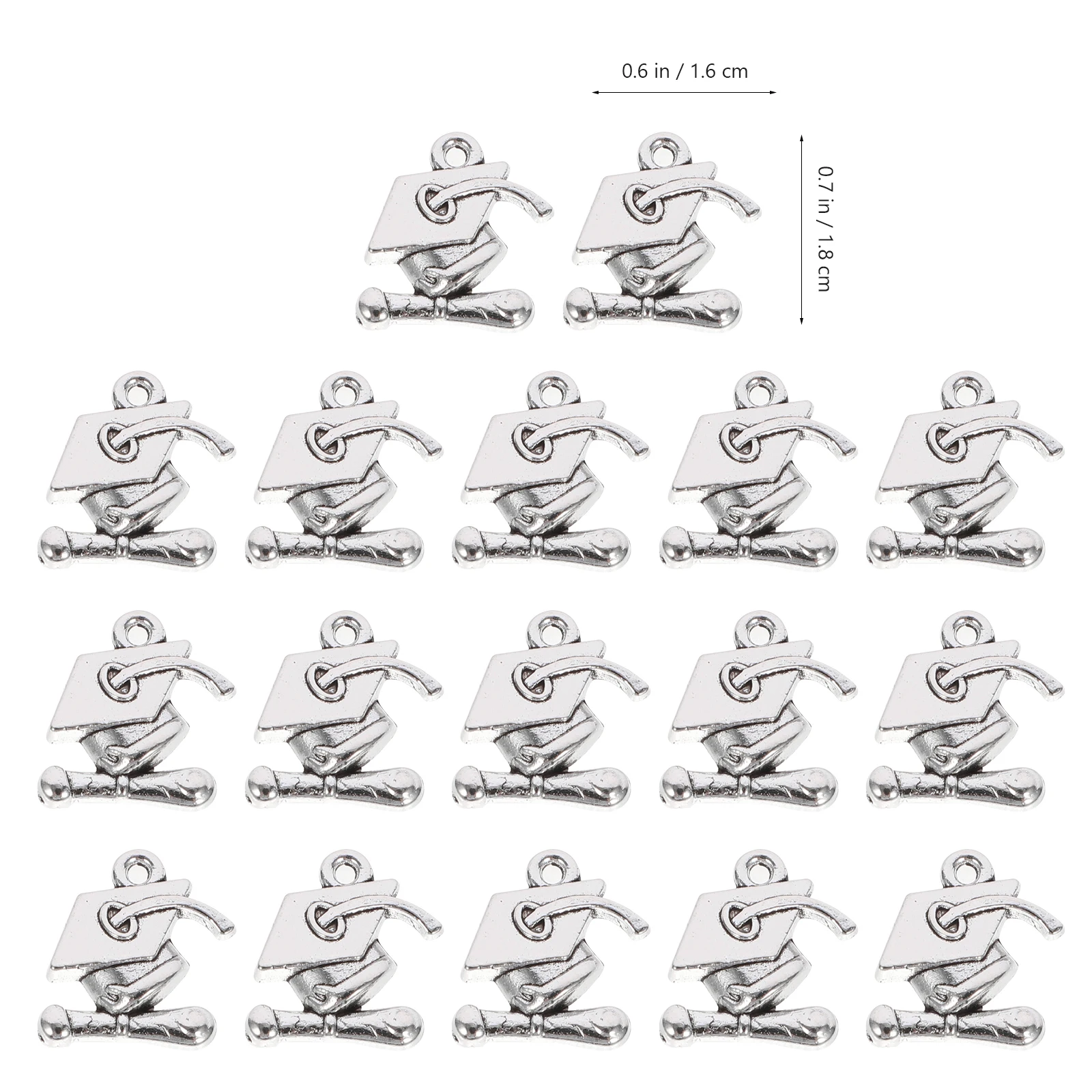 

100pcs DoctoralHatShapedAccessories ZincAlloyDurable CharmBracelet NecklaceEarringsPendant CraftingSupplies JewelryMaking Kits