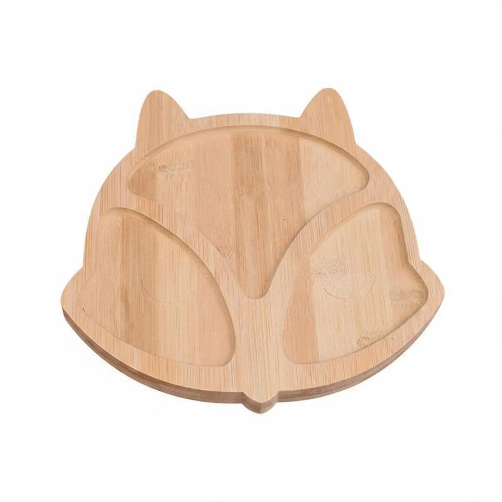 Animal Shaped Bamboo Plate for Kids Cartoon Divided Tray with Suction Base Childrens Tableware for Balanced Portions