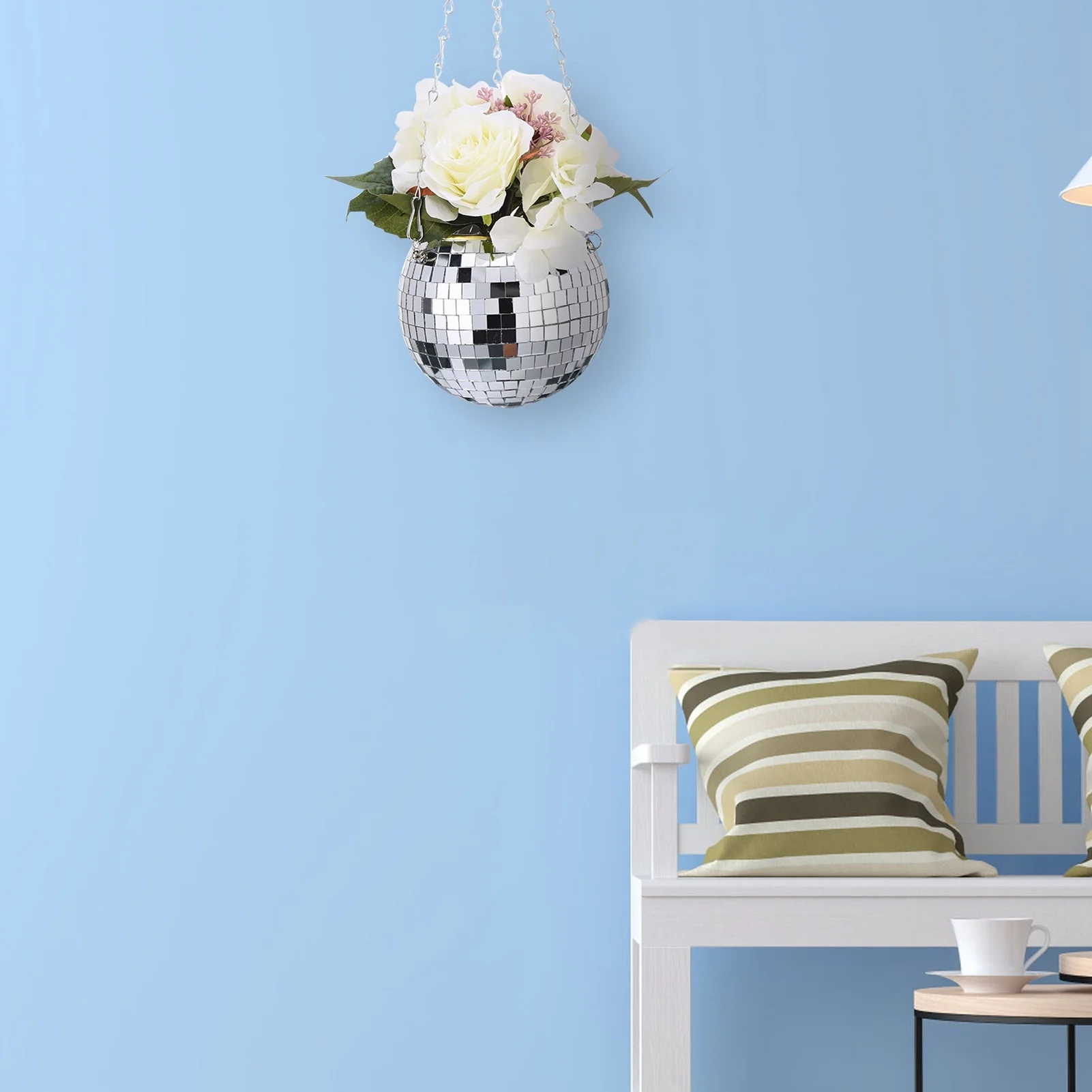Disco Ball Planter Large Capacity Multifunctional Hanging Disco Ball Flower Pot for Gardens Terraces
