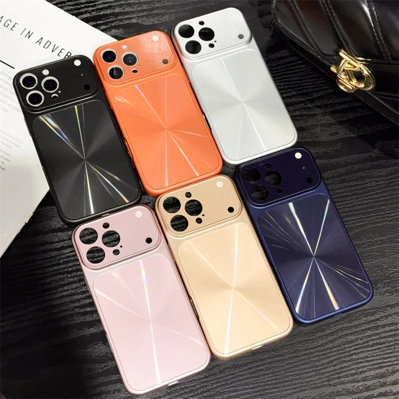 Luxuriöse Einfarbige Laser-Aurora CD-Textur Handyhülle für iPhone 17 Air 16 15 13 14 12 11 Pro Max Stoßfeste Schutzhülle