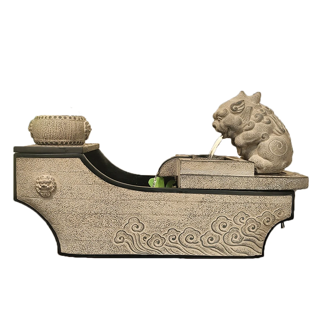 Flowing Water Ornaments Circulating Water-style Landscape Smooth Wind And Water Tea Room Desktop Office Opening Gift