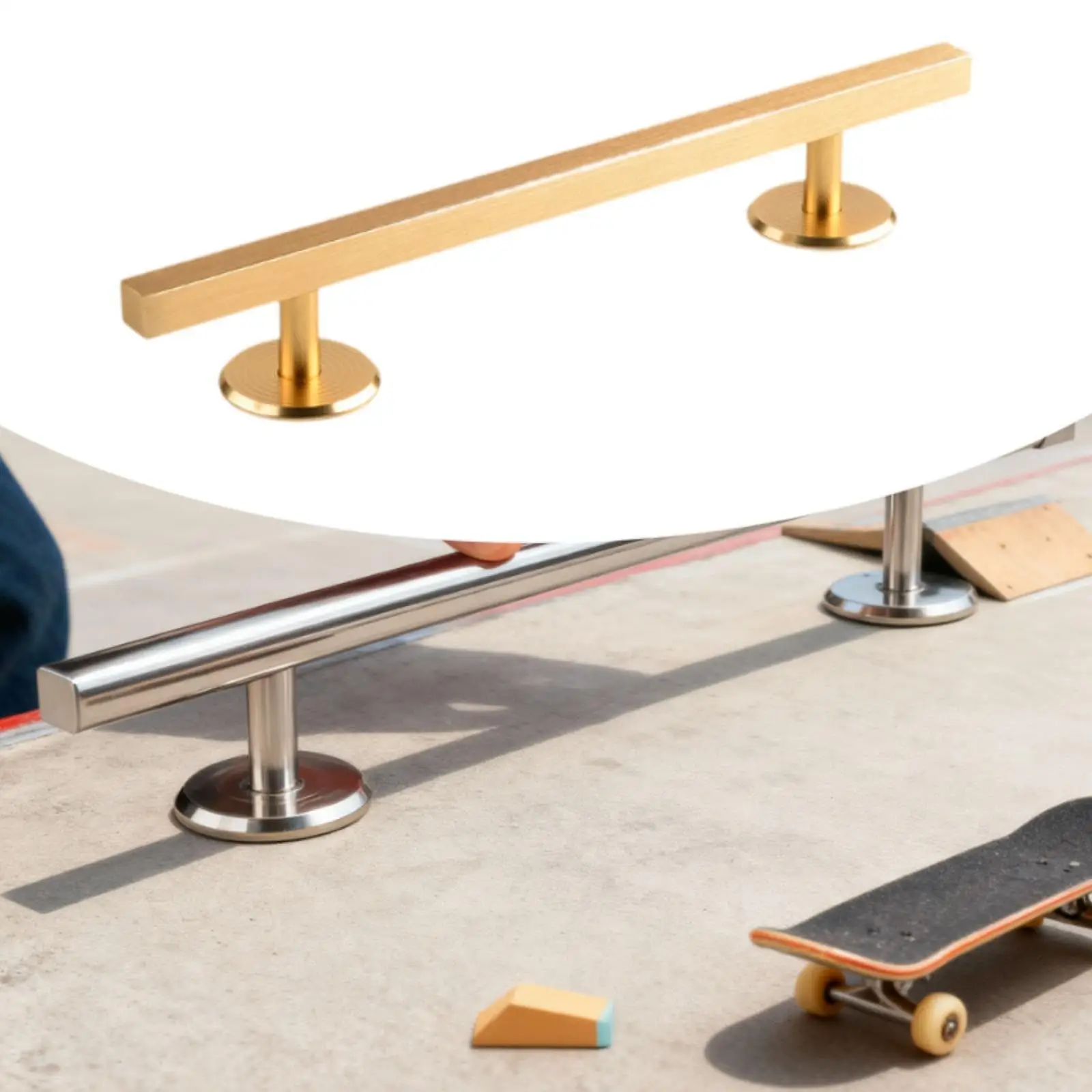 Fingerboard Rail Professional Grinding Surface Metal Square Rod Skateboard Prop for DIY Park and Skill Training