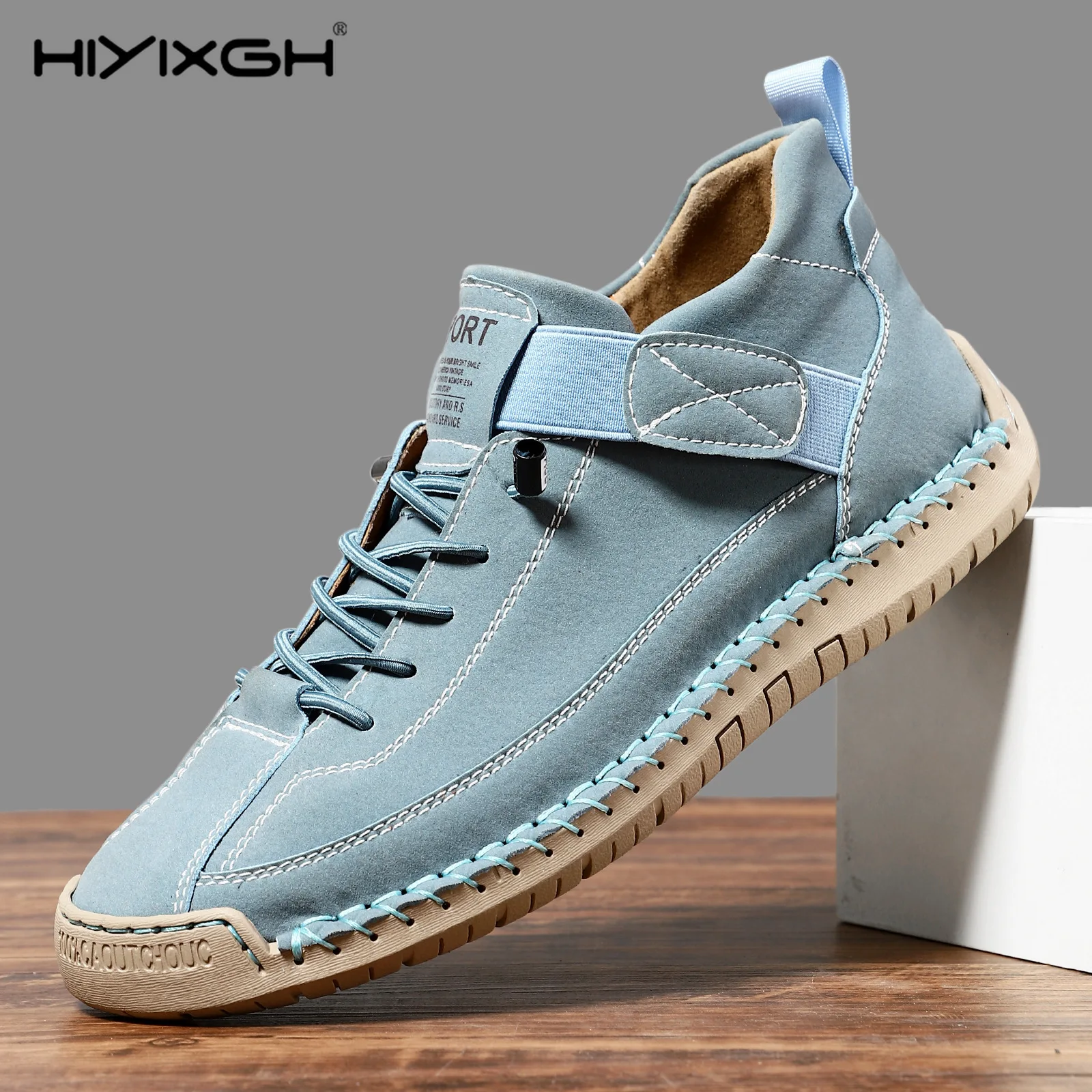 Handmade Leather Men Shoes Casual Slip On Loafers Breathable Leather Shoes Men Flats Fashion Moccasins Tooling Shoes Plus Size view 3