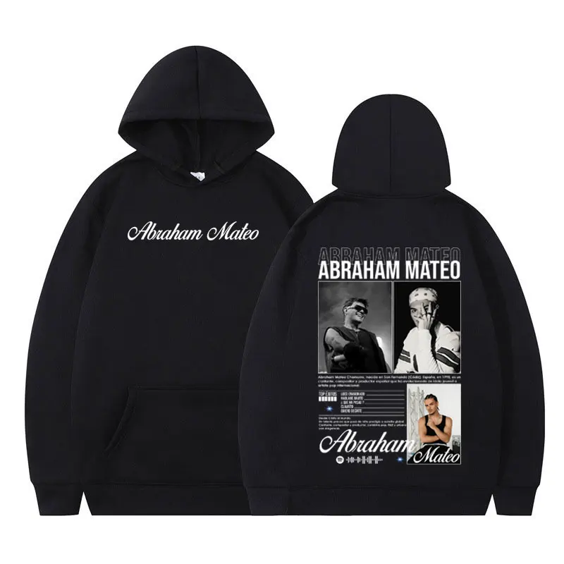 Sudadera con capucha gráfica del rapero Abraham Mateo Tour 2025, jersey de Hip-hop para hombres y mujeres, ropa deportiva holgada informal Punk de manga larga de gran tamaño