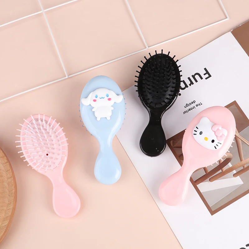 Kawaii Cartoon Anime Air Cushion Comb Kuromi Cinnamoroll My Melody Cushion Comb For Girls Cute Portable Airbag Hair Comb