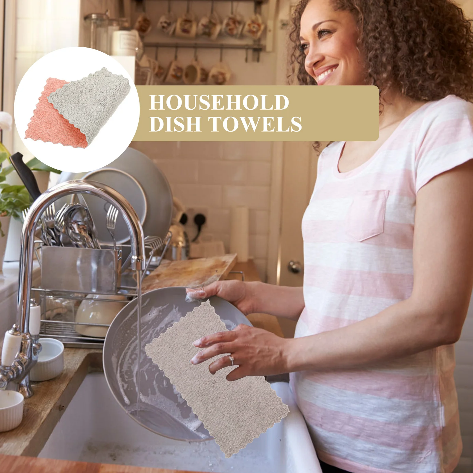 

10Pcs Dish Cloths for Washing Dishes Durable Decontamination Quick No Marks Household Dish Towels Duster Cloth