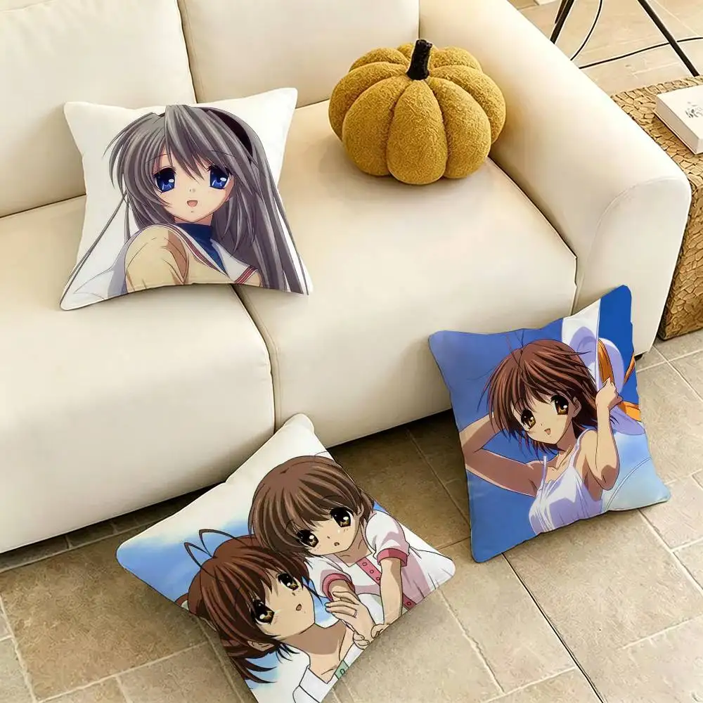 C-Clannad After S-Story Square Double-Sided printed Pillow Case Bedroom Bedside Pillow Sofa Cushion Cover Gift