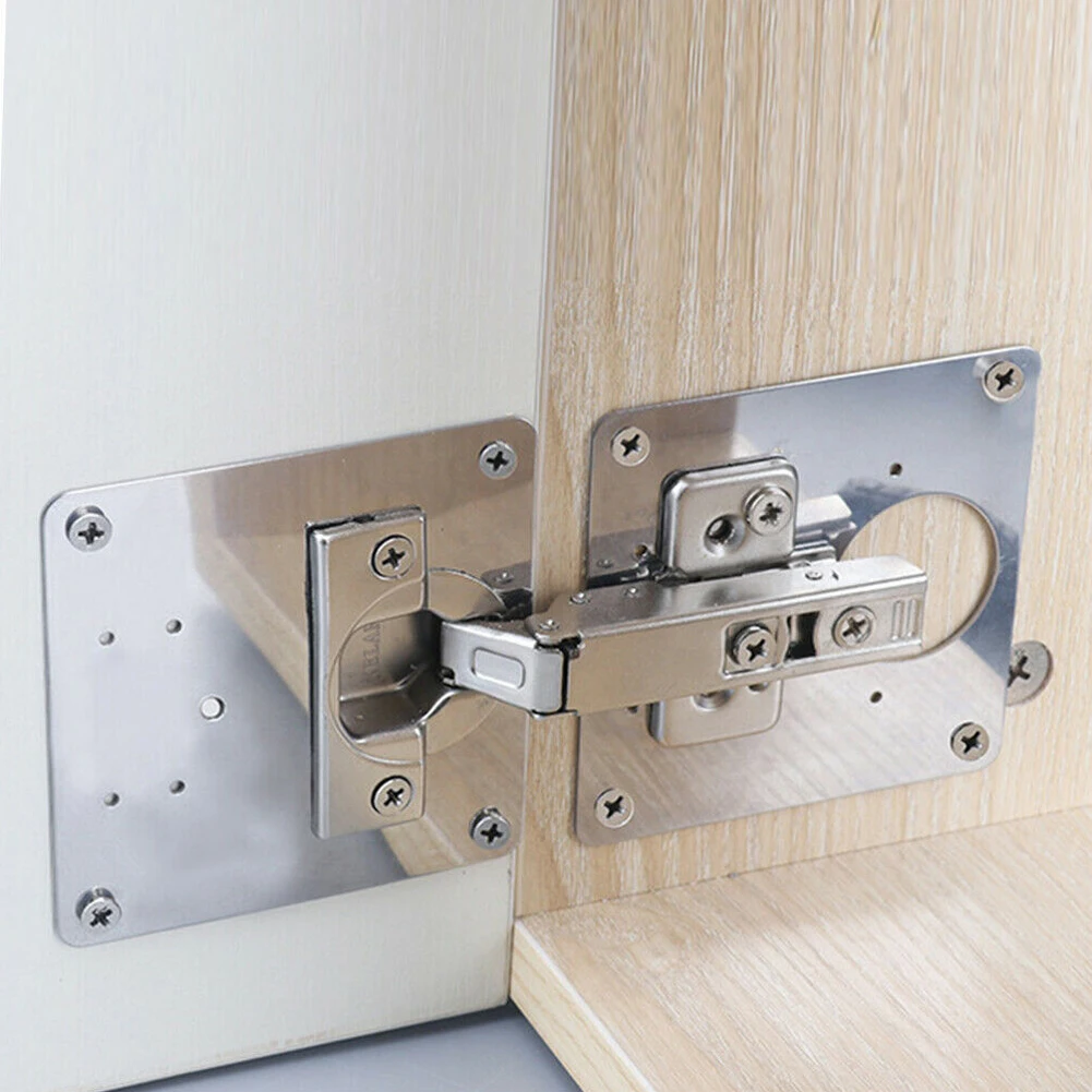1/2/4 /10Pcs Hinge Repair Plate Cupboard Cabinet Door Hinge Fixing Plate Cabinet Hinge Repair Tool Repair Door Panel Connection