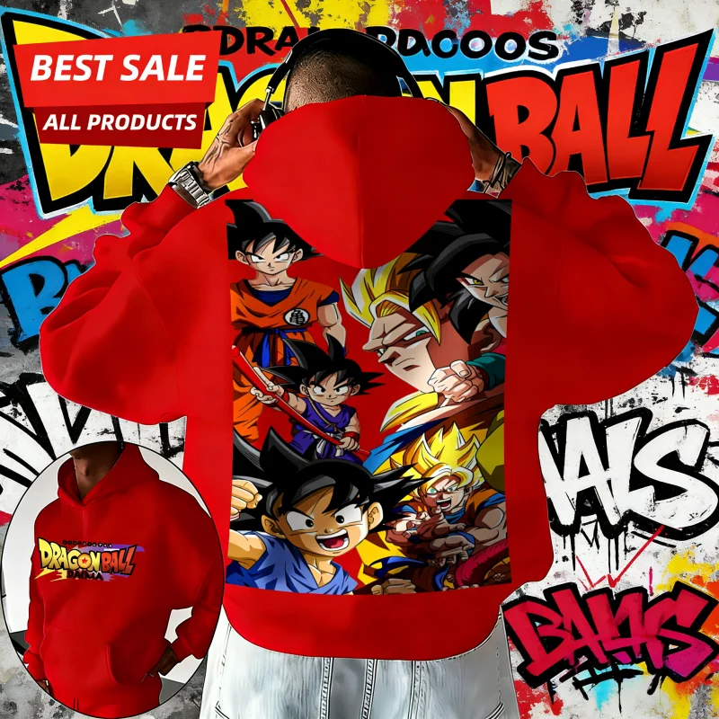 

Худи оверсайз унисекс с принтом «История становления Гоку» по мотивам Dragon Ball DAIMA, коллекция Осень-Зима 2026, для фанатов DB, уличный стиль