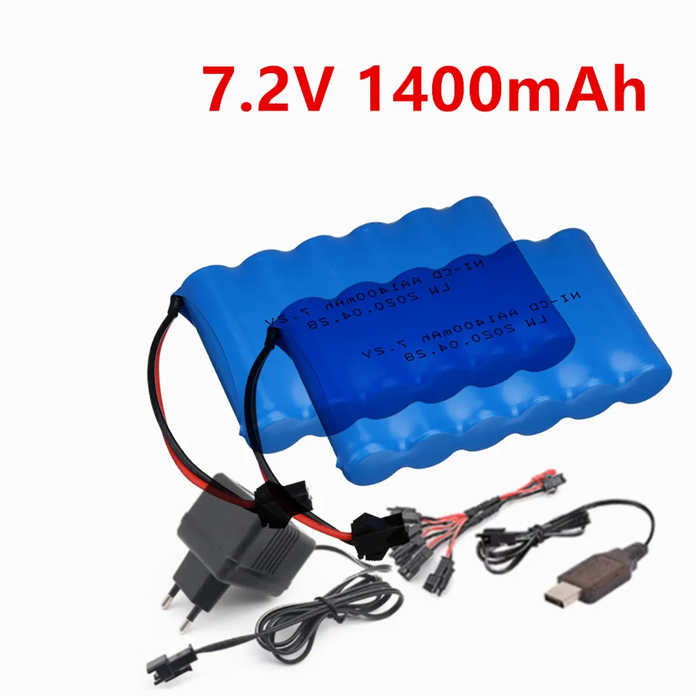 7.2v 1400mah AA NI-CD Battery RC Electric toys car boat Remote control Tank SM-2P PLUG