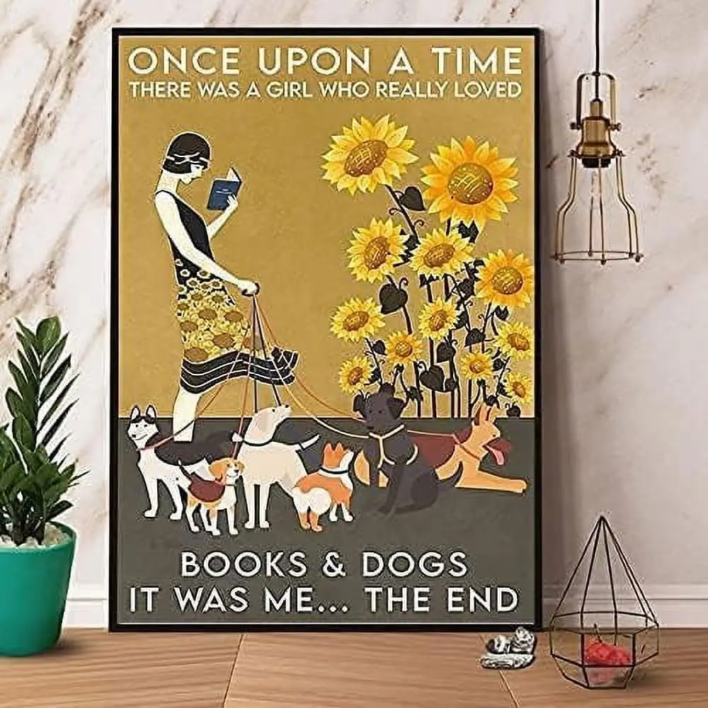 joysperous A Girl Who Really Loved Dogs & Cats It was Me Portrait Iron Poster Wall Poster Plaque for Home Kitchen Bar Coffee