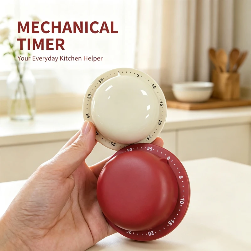 Mechanical Kitchen Timer with Alarm Countdown Clock Magnetic Manual Timer Reminder for Cooking Baking Kitchen Gadgets Time Tool