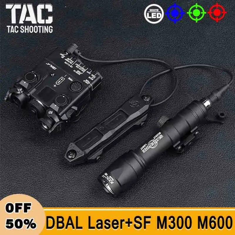 DBAL-A2 Tactical Airsoft Green Red Blue Indicator Surefir M300A M600C Flashlight With Dual Control Switch Hunting Accessroy peq