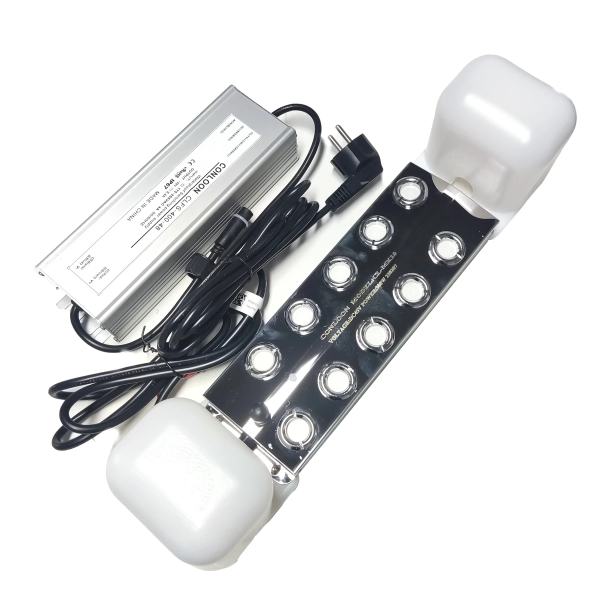 7L/h 10 Head Micro Mist Fogger Stainless Ultrasonic Mist Maker for Poultry Farm with Waterproof Adapter