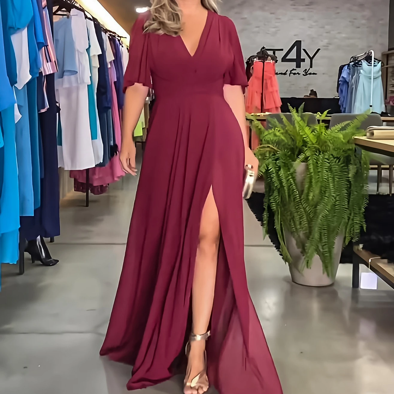 

Party Long Dress Women Dresses A Line Vestidos Streetwear V Neck Short Sleeve High Waist Casual Elegant Splice Y2k 2025 Night