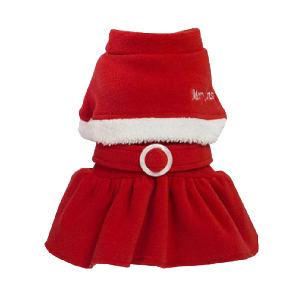 

Pet Christmas Dress Dog Costume Clothes Skirt Xmas Fleece Polar Cloth Adorable Premium Material Longlasting Durable