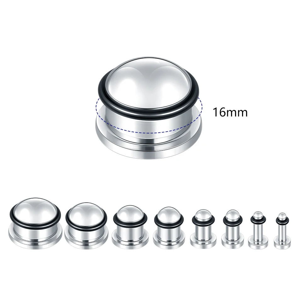 1Pair Stainless Steel Ear Plugs Earlets Ear Expanders Gauges Earrings for Women Men Body Piercing Jewelry 1.6mm-16mm image 3