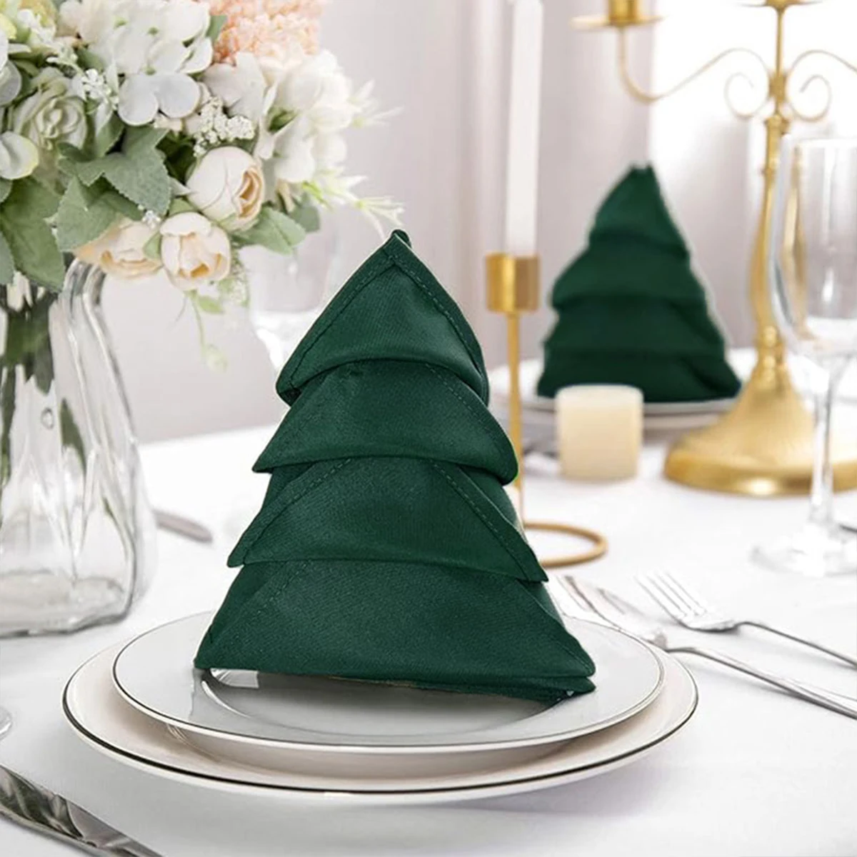 

Set Of 6/12/24 40x40cm Table Cloth Napkins Durable Polyester Thicken Placemat Reusable for Kitchen Dining Wedding Decoration