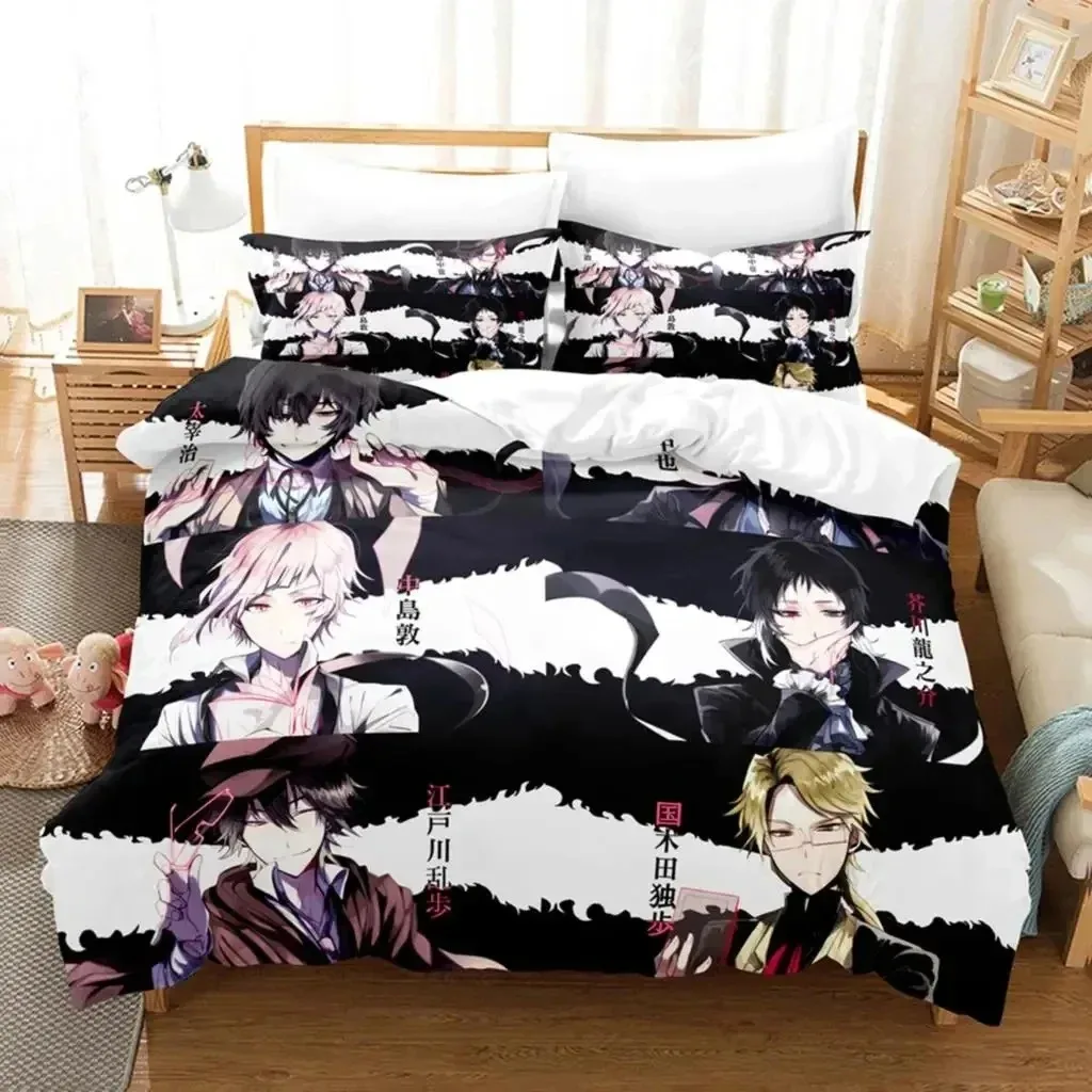 

Anime Dazai Bungo Stray Dogs Bedding Set Boys Girls Twin Queen Size Duvet Cover Pillowcase Bed Kids Adult Home Textile