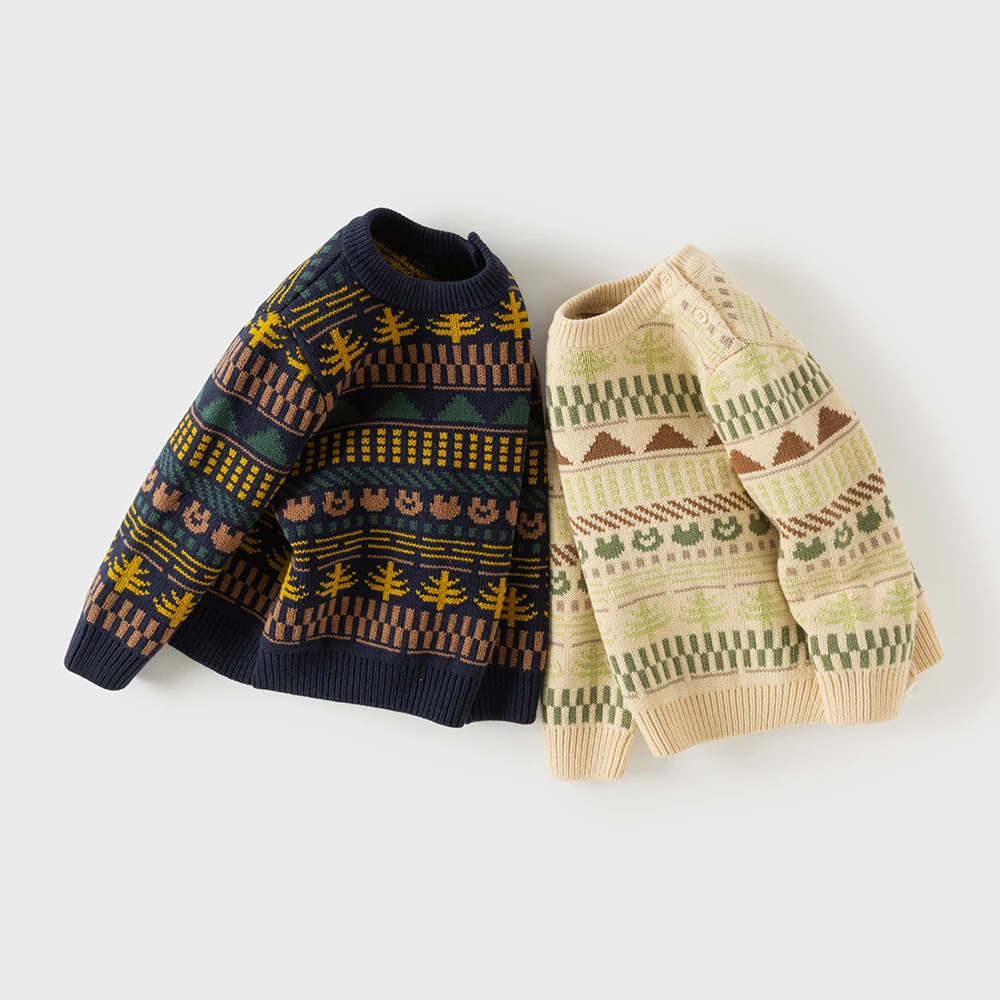 Dave Bella Children’s Sweater Kids Clothes Boy Winter Top Pullover For Aged 4 To 6 Fashion Outdoors Long-sleeve Warmth DB4264600