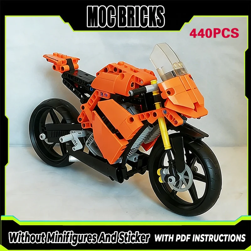 

Конструктор City Car Model MOC: Высокопроизводительный мотоцикл RC8, модульная технология, подарки, праздничный набор для сборки, детские игрушки