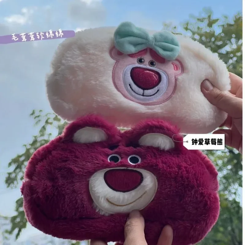 Disney Lotso Pencil Bag Large Capacity Plush Soft Stationery Organizer Supplies Cartoon Anime Student Pencil Pouch Storage Bag