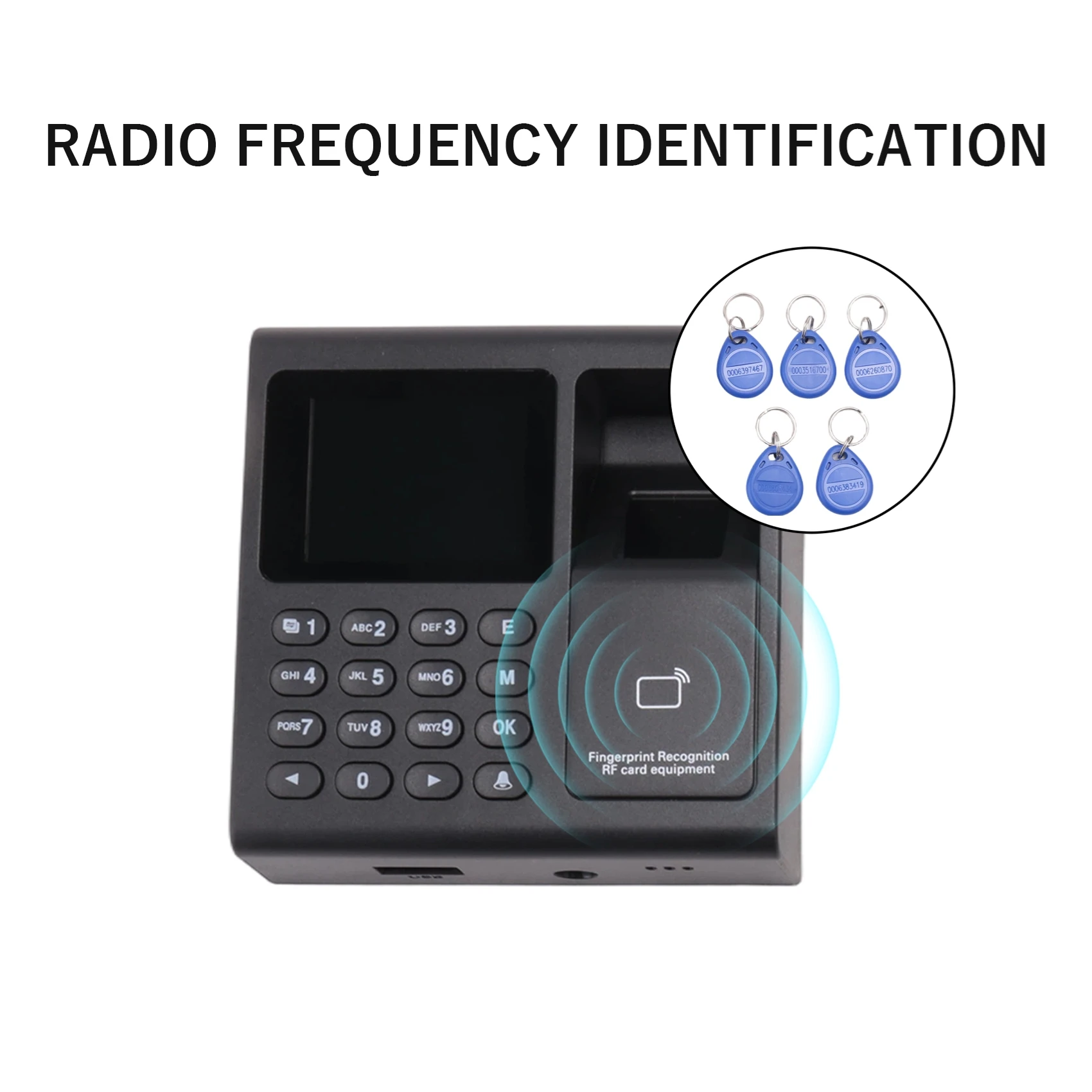 AB25-Time Attendance Machine Fingerprint Password Time Clock For Employee With Finger Scan, RFID And PIN Punching In One Easy To