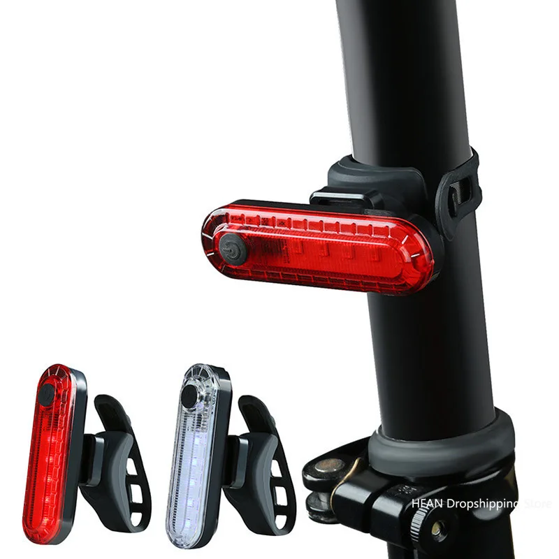 Rear Bike Tail Light USB Rechargeable Red Ultra Bright Taillights Fit On Any Bicycle/Helmet Easy to Install for Cycling Safety