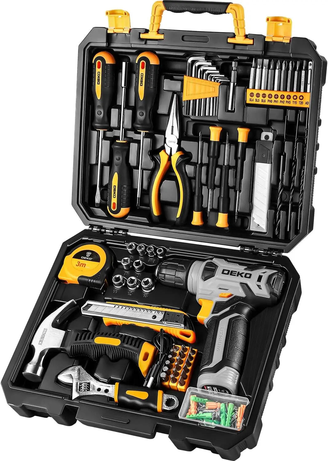 

Tool Set：Tool Kit with 8V Cordless Drill,Tool Box with Drill,Hand Drill Set for Men & Women,Home Tool Kits for House Repair,Hand