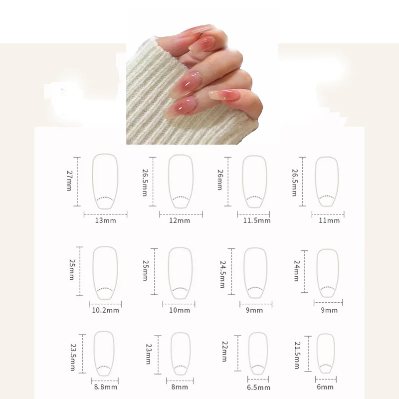 Mix 2 Sets Fake Nails Reusable Stick On Nails Press on Full Cover False Nail Tips with Jelly Stickers Makeup Accessories