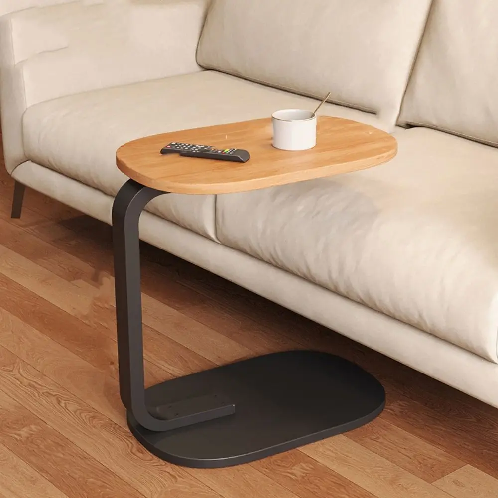 

C-Shaped Sofa Coffee Table Round Corner Stable Bedside Organizer Comfortable Height Easy Installation Movable Tea Table Rack