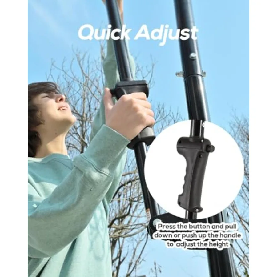 Draagbaar basketbalringsysteem met verstelbare hoogte van 4,9 tot 8,5 voet met een onbreekbaar bord van 32 inch, ideaal voor