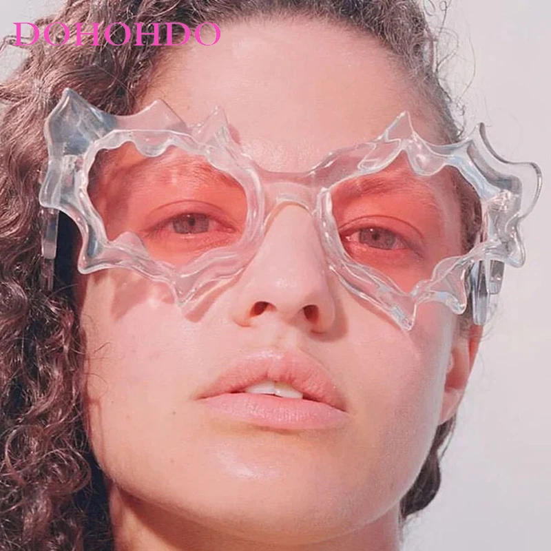 

Steampunk Y2K Cat Eye Irregular Sunglasses Women Luxury Brand Candy Colors Men Sunglass Outdoor Travel Party Shades Unisex UV400