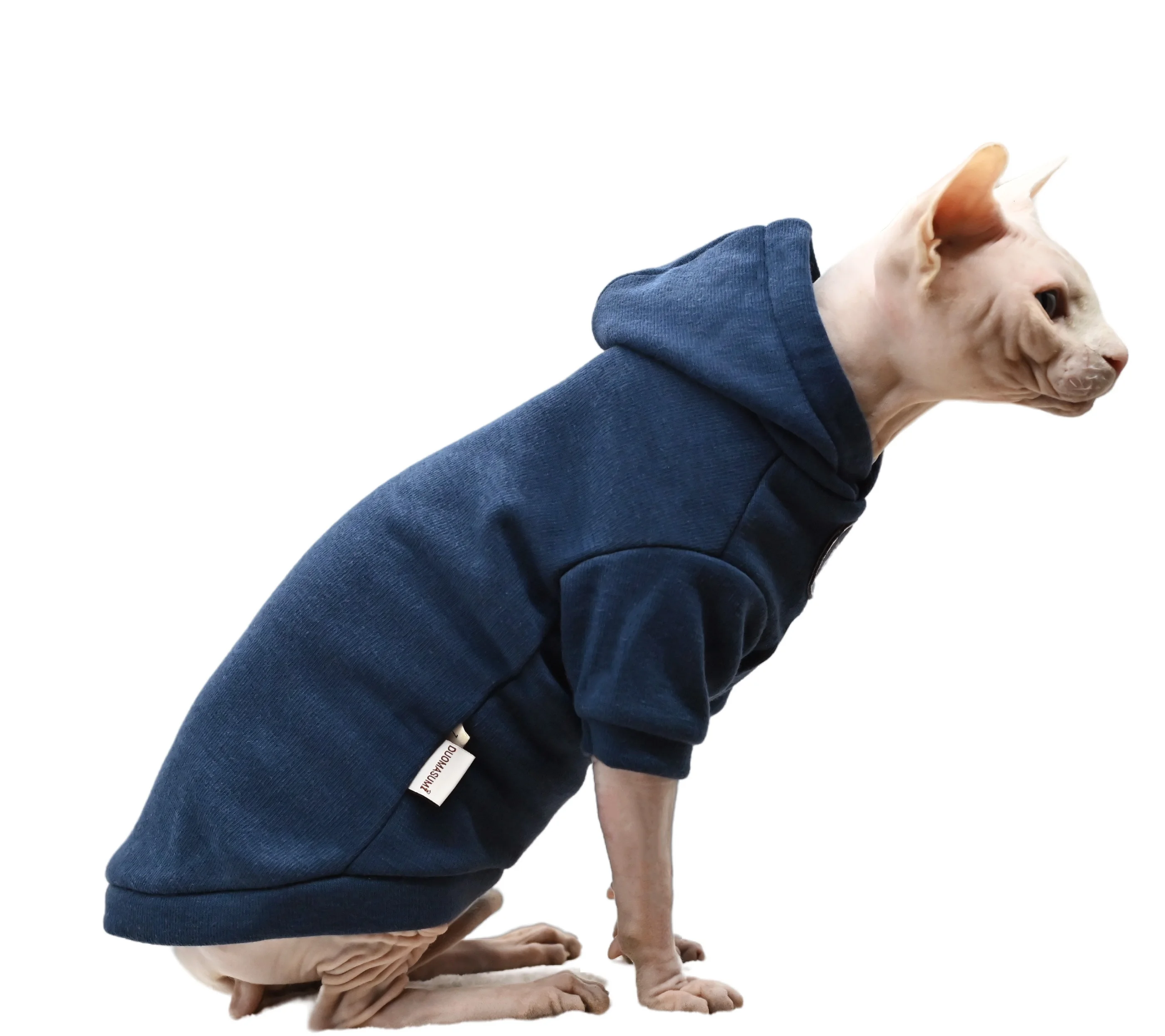 Sphynx Mèo Quần Áo Thú Cưng Quần Áo Mùa Đông Mềm Mại Và Ấm Áp Trùm Đầu Gió Thể Thao Cotton Không Lông Mèo Quần Áo Devon Mèo Quần Áo